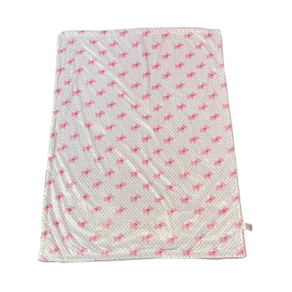 Zak & Zoey Pink Soft Baby Blanket Dogs Poodles 30” x 40”